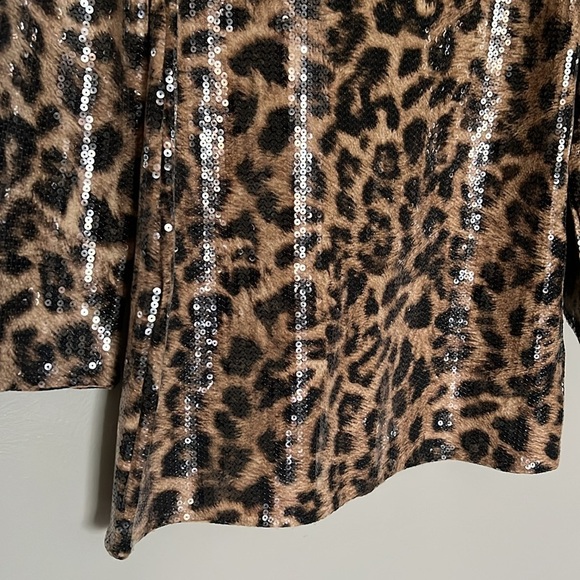 H&M SEQUINED A-LINE DRESS LEOPARD ANIMAL PRINT NWT SIZE S - Picture 7 of 12